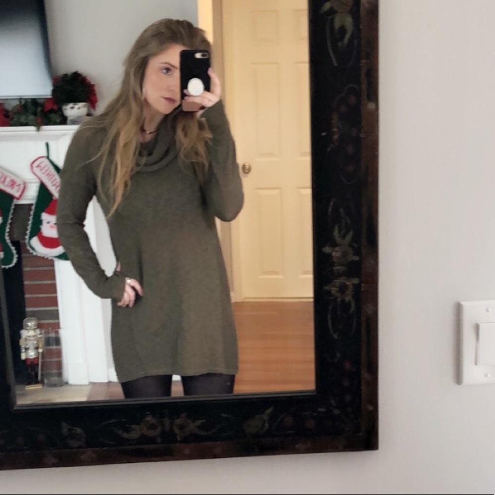 Cowl Neck Sweater Dress